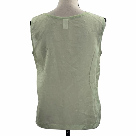 TOP Season Sage Light Green Sleeveless Round Neck Tank Top Blouse - Picture 2 of 10